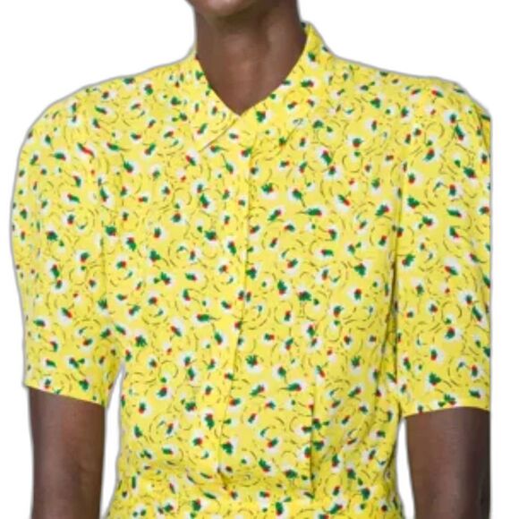 Stockholm Atelier & Other Stories Fit & Flare Yellow Floral Dress Womens Size 4 - Picture 9 of 9